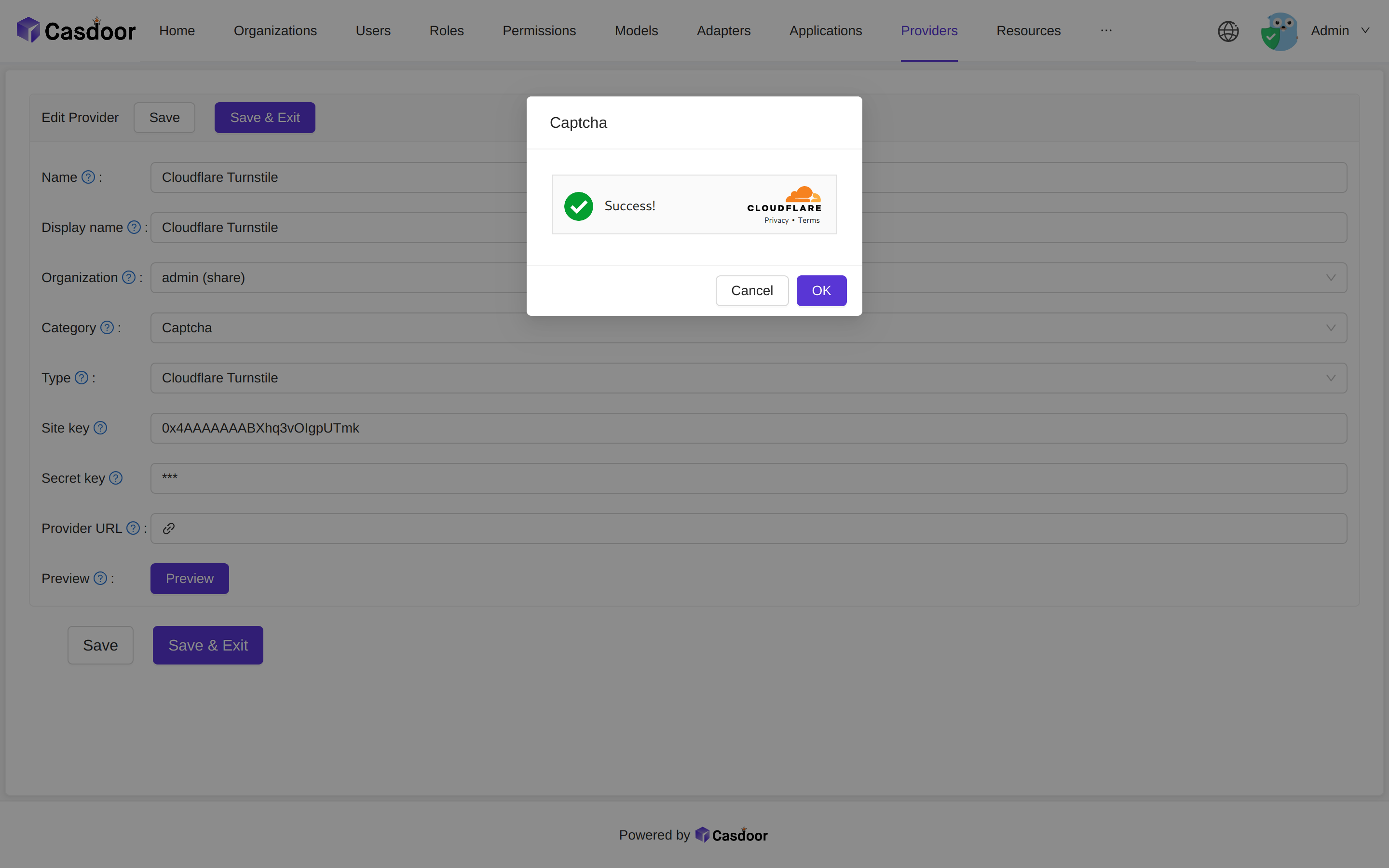 Cloudflare Turnstile preview